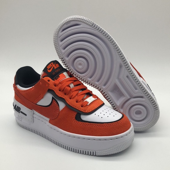 Women’s Nike Air Force 1 Shadow Rush Orange Black White Sneakers DQ8586-800 NWOB - Picture 1 of 5